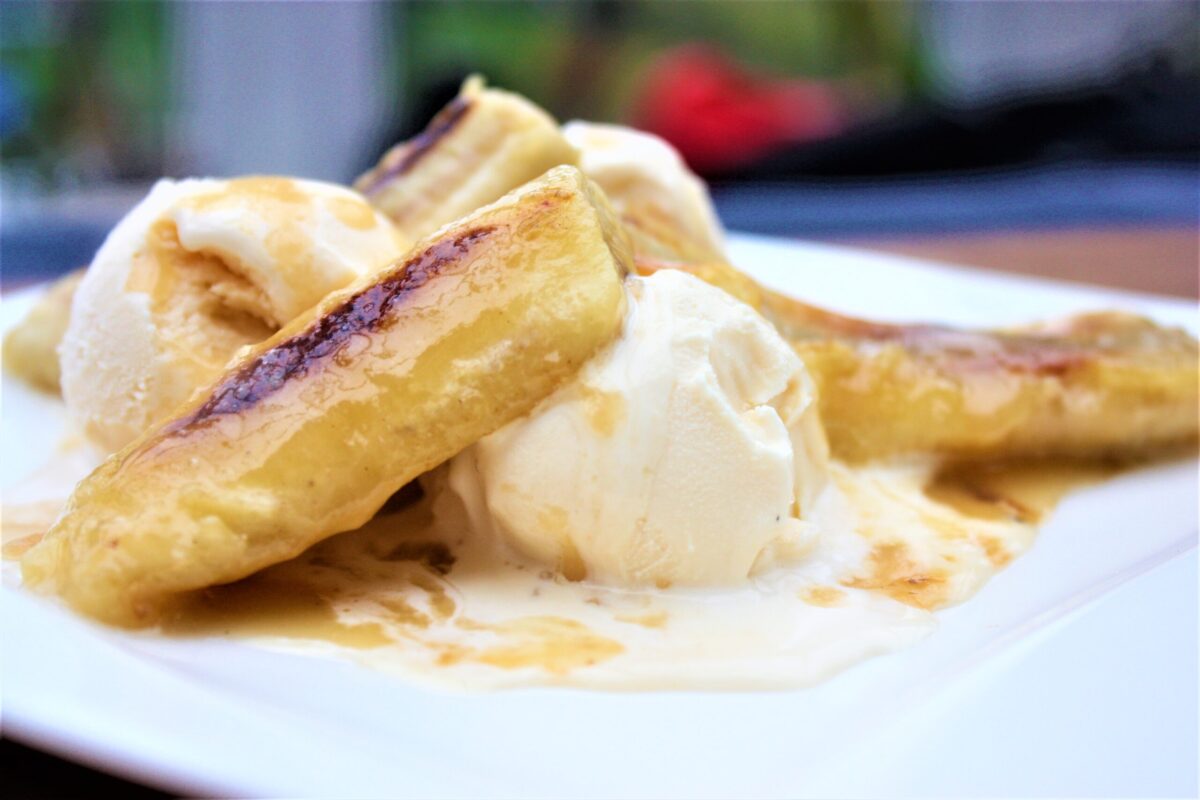 Carmelised Banana with Toffee Sauce